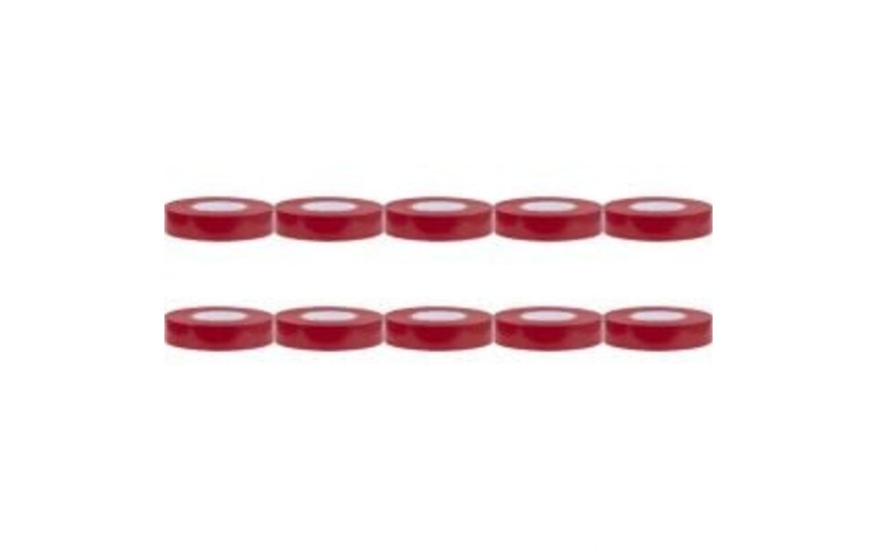 HLW LED Yurga Insulation Tape 10 Pack Red 20mmx18m - Durable LED Accessories