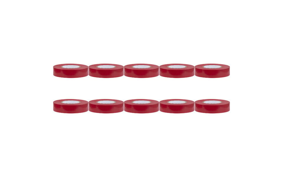 HLW LED Yurga Isolatietape 10 Pack Rood 20mmx18m - Duurzaam LED Toebehoren