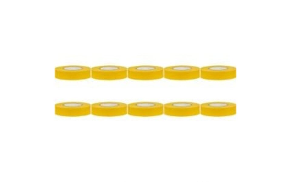 HLW LED Isolatietape 10 Pack Geel 20mmx18m - Duurzaam en Sterk LED Toebehoren