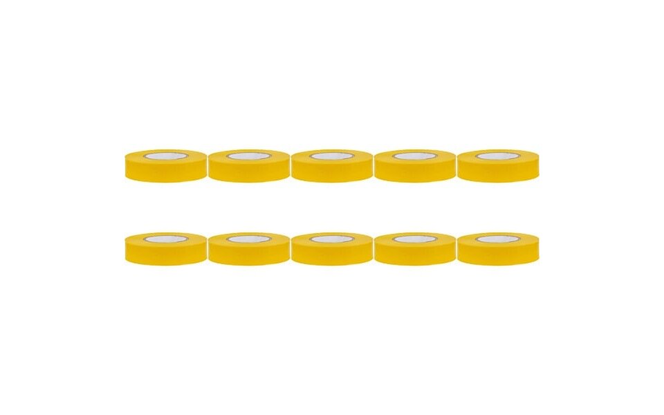 HLW LED Isolatietape 10 Pack Geel 20mmx18m - Duurzaam en Sterk LED Toebehoren