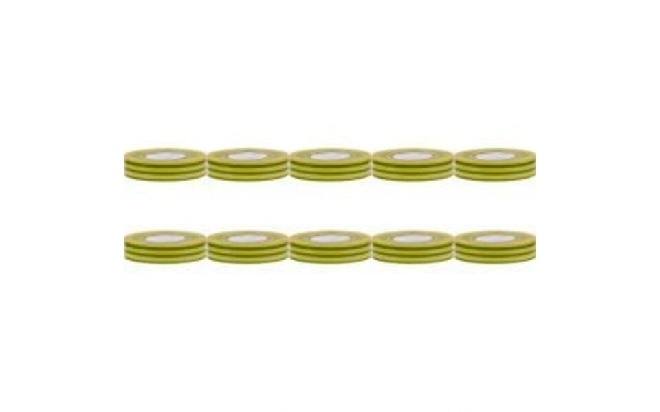 HLW LED Yurga Isolatietape 10 Pack Groen/Geel 20mmx20m - Perfect voor LED Toebehoren