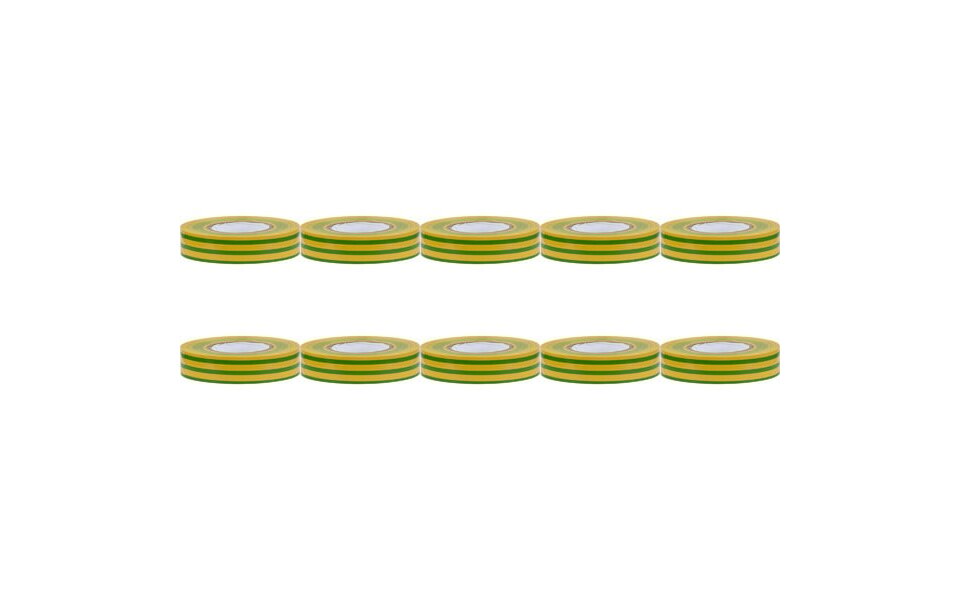 HLW LED Yurga Insulation Tape 10 Pack Green/Yellow 20mmx20m - Perfect for LED Accessories