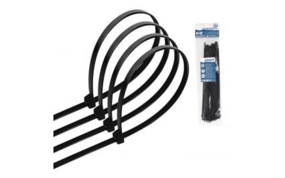 HLW LED Tie Wraps 3.6x250mm Zwart - 40 Stuks Duurzaam LED Toebehoren HLW LED Tie Wraps 3.6x250mm Zwart - 40 Stuks Duurzaam LED Toebehoren