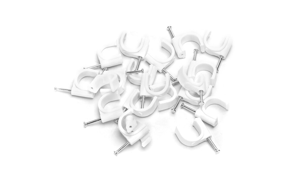 HLW LED Spijkerclip 20 mm Wit – Set van 20 voor Stevige Bevestiging van LED Toebehoren