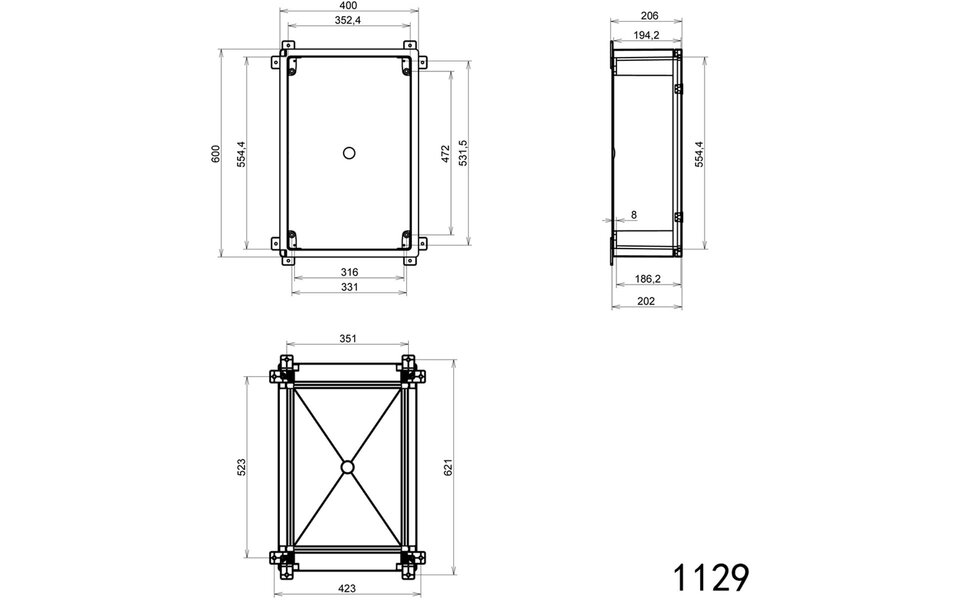 Velvalux Lege Groepenkast Velvalux Panoboxpro 500x600x220mm Waterdicht IP65 - LED Toebehoren