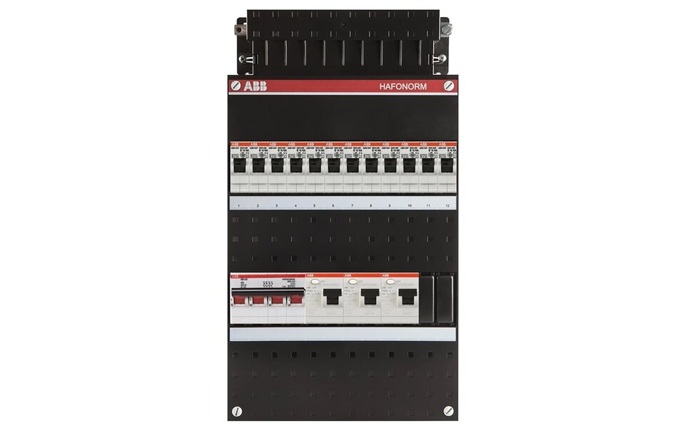 ABB ABB Hafonorm distribution box - 12 groups + 3x 30mA earth leakage - ideal for LED accessories