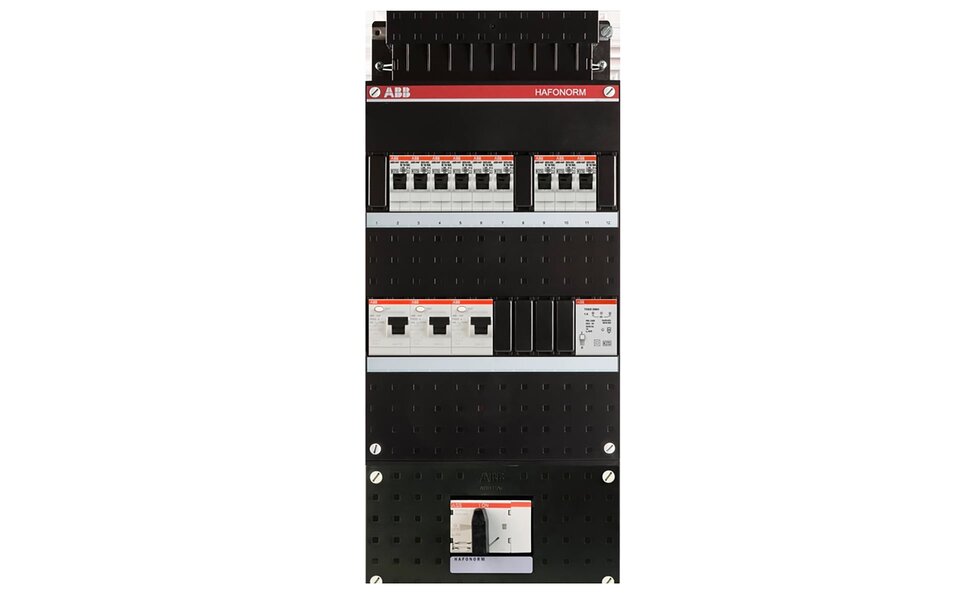 ABB ABB Hafonorm distribution board 9 groups, 3 earth leakage circuit breakers + LED accessories ABB ABB Hafonorm distribution board 9 groups, 3 earth leakage circuit breakers + LED accessories