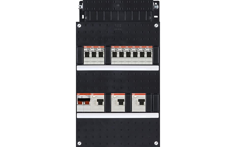 ABB ABB Hafonorm 1-phase distribution board – 9 groups, 3x 30mA earth leakage circuit breakers, ideal for LED accessories