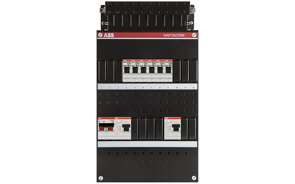 ABB ABB Hafonorm distribution box 6 groups, 2x 30mA earth leakage circuit breakers - Ideal for LED accessories