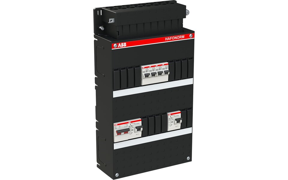 ABB ABB Hafonorm 1-phase distribution box - 4x groups, 2x 30mA + HS | LED accessories