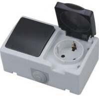 Outdoor Socket with Single-Pole Switch - Waterproof IP54