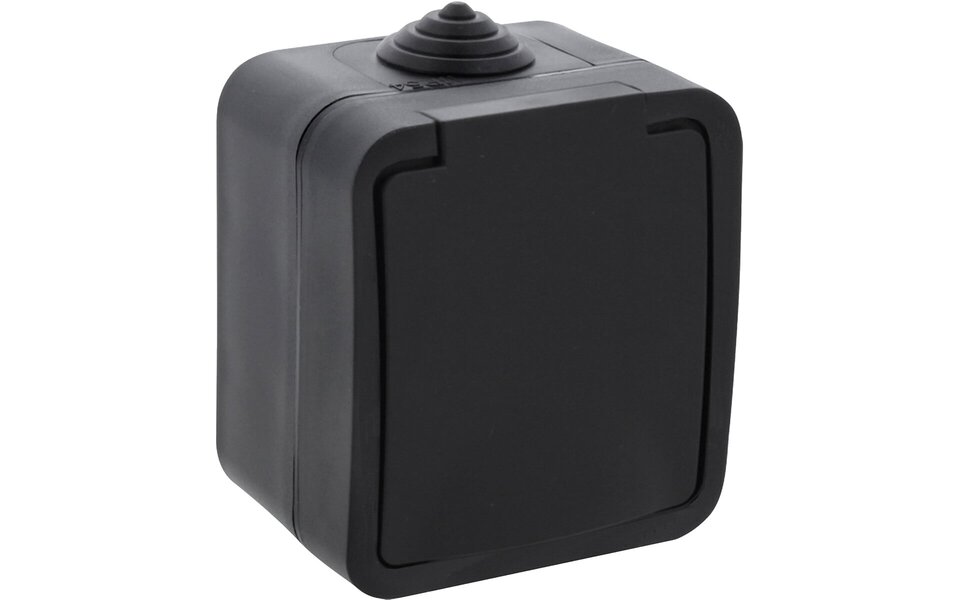 Q-LINK Q-LINK 1-voudig Buitenstopcontact IP54 Mat Zwart met Kinderbeveiliging - LED Toebehoren