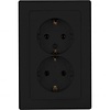 KOPP Paris HK05 Wall Socket - Matte Black with Child Safety Feature