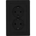 KOPP Paris HK05 Wall Socket - Built-in Double Socket Matte Black, Safe LED Accessories KOPP Paris HK05 Wall Socket - Built-in Double Socket Matte Black, Safe LED Accessories