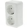 Q-LINK Double Wall Socket Polar White with Child Safety