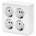 Aigi Kuta 4-way white wall socket with earth connection – Safe LED accessories