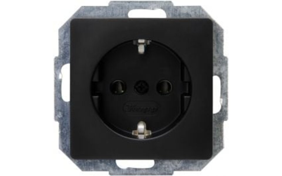 KOPP KOPP Paris HK05 Wall Socket - Single, Matte Black, Grounding - LED accessories