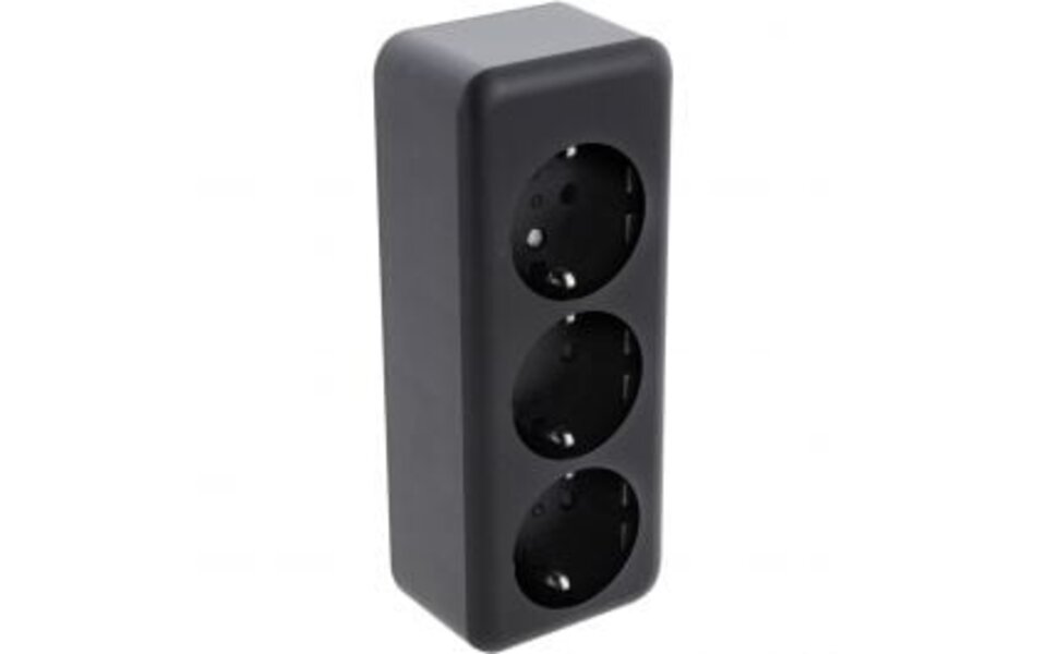 Q-LINK Q-LINK 3-way Wall Socket Matte Black - Safe & Durable LED accessories Q-LINK Q-LINK 3-way Wall Socket Matte Black - Safe & Durable LED accessories