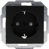 KOPP Athenis HK07 Wall Socket - Matte Black, Single, Safe
