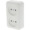 Q-LINK Double Wall Socket Polar White with Child Safety