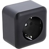 Q-LINK Wall socket Matte Black - 1-gang with child safety feature