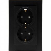 KOPP Athenis HK07 Dubbel Stopcontact Mat Zwart – LED Toebehoren