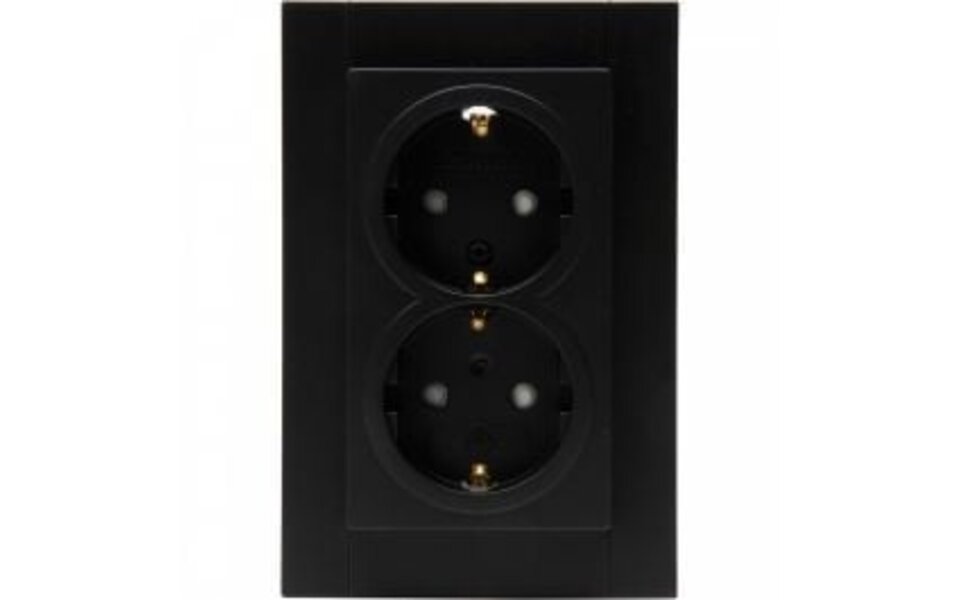 KOPP KOPP Athenis HK07 Single Double Socket Matte Black with Earth Connection | LED Accessories