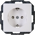 KOPP Paris HK05 Wall Socket - Single Socket with Child Safety and Grounding, LED Accessories Arctic Gloss White