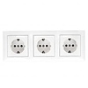 3-way white wall socket with earth connection - LED accessories