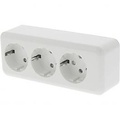 Q-LINK 3-way Surface-mounted Wall Socket with Earth Connection and Child Safety Feature LED accessories