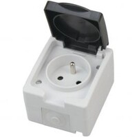 Buitenstopcontact Enkel Geaard Waterdicht IP54 | LED toebehoren