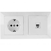 Aigi Cika Telephone & Wall Socket - Single, Earth, White