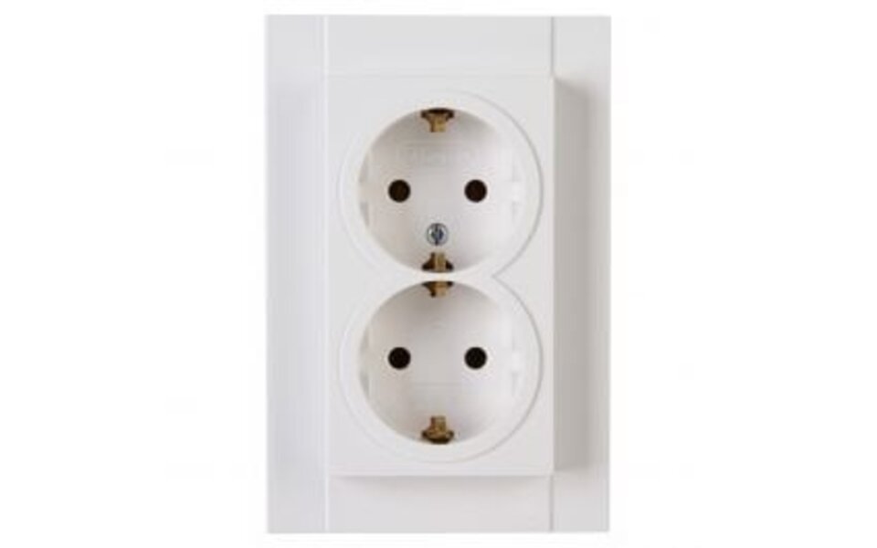 KOPP KOPP Athenis HK07 Flush-mounted Wall Socket 1-gang Double Socket Earth Ground Bright Gloss White LED Accessories