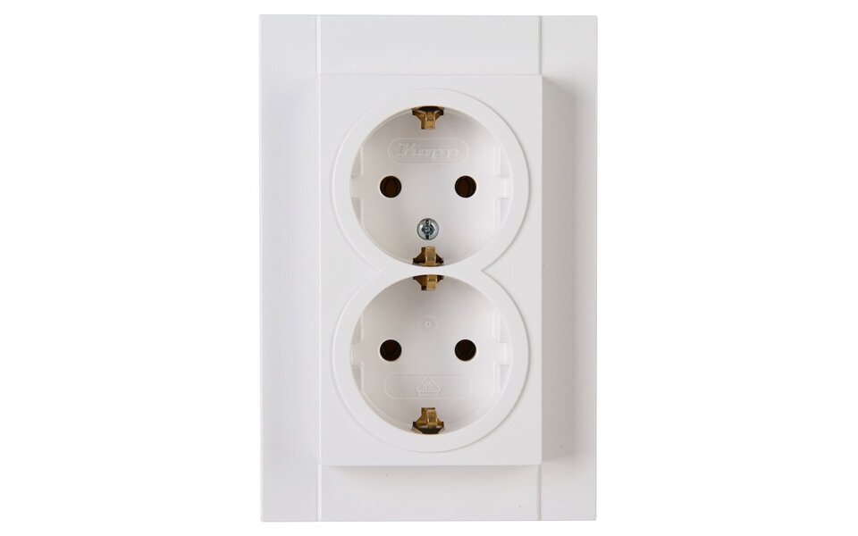 KOPP KOPP Athenis HK07 Flush-mounted Wall Socket 1-gang Double Socket Earth Ground Bright Gloss White LED Accessories