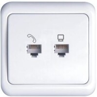 UTP RJ45 Socket Wall socket with LED accessories - White
