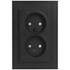 KOPP Athenis HK07 Wall Socket - Double Socket Matte Black