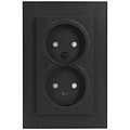 KOPP Athenis HK07 Flush-Mounted Wall Socket - Double, Child-Proof, Matte Black LED Accessories