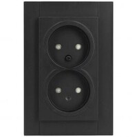 KOPP Athenis HK07 Wall Socket - Double Socket Matte Black