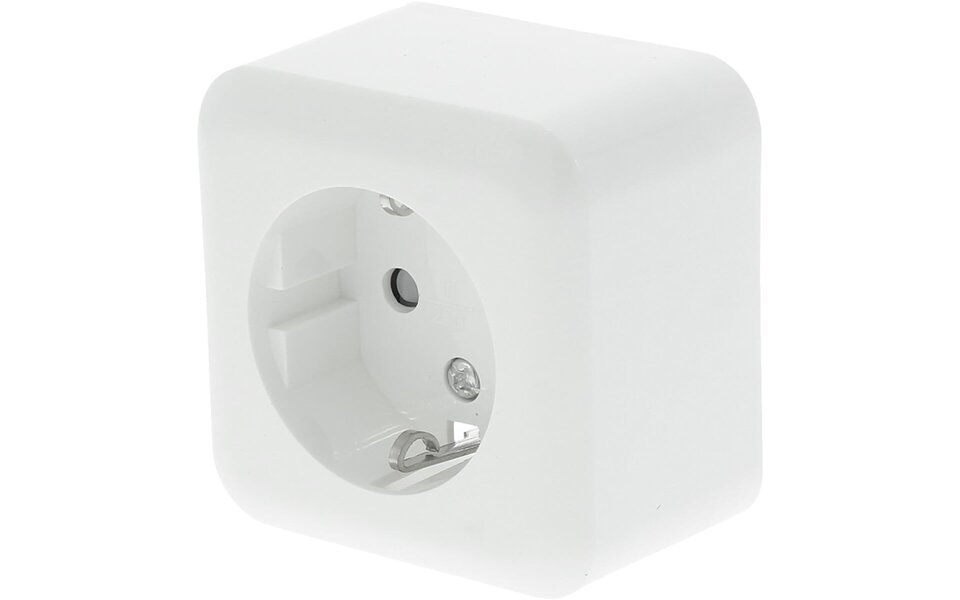 Q-LINK Q-LINK Single Wall Socket Polar White with Grounding and Child Safety – LED Accessories