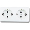 2-gang white wall socket with earth connection – LED accessories