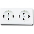 Aigi Kuta double socket outlet, white with earth connection – Ideal LED accessories