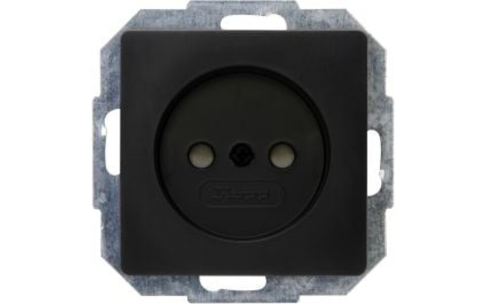 KOPP KOPP Paris HK05 wall socket - Flush-mounted 1-gang single socket matte black - LED accessories