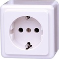 KOPP 1-gang surface-mounted wall socket with earth connection - Ideal for LED accessories