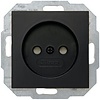 KOPP Athenis HK07 Matte Black 1-gang Wall Socket with Child Safety