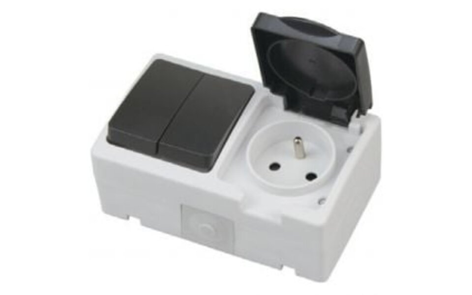 HLW LED Outdoor socket with series switch - Single/Double - Earthed and IP54 Waterproof HLW LED Outdoor socket with series switch - Single/Double - Earthed and IP54 Waterproof