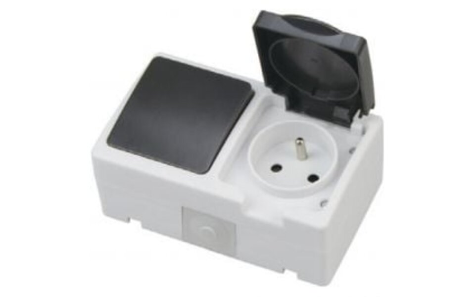 HLW LED Waterproof Outdoor Socket with Single-Pole Switch and Grounded - Ideal LED Accessories