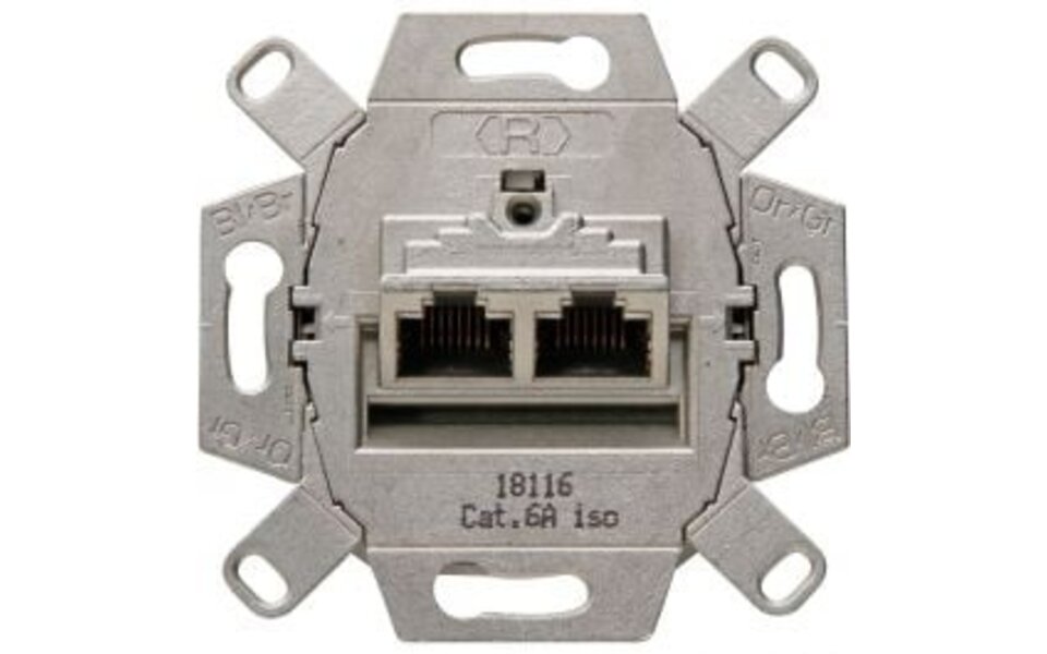 KOPP KOPP UTP RJ45 Socket 2-way CAT6 - Built-in Wall Socket for LED accessories