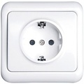 Aigi Cuka wall socket - 1-gang flush-mounted with earth connection and white cover frame