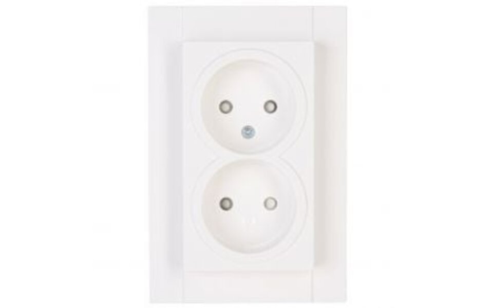 KOPP KOPP Wandcontactdoos Athenis HK07 - Dubbel, Kinderbeveiligd & LED Toebehoren