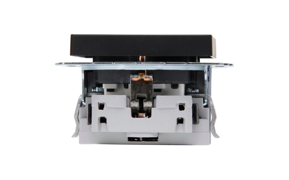 KOPP KOPP Wandcontactdoos Athenis HK07 Mat Zwart | 1-voudig Stopcontact & 2 USB - LED Toebehoren